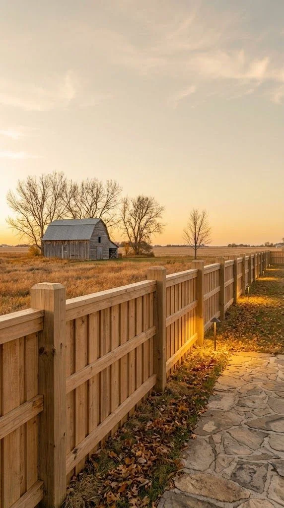 Older Sedgwick home with deteriorated fence line requiring replacement and restoration